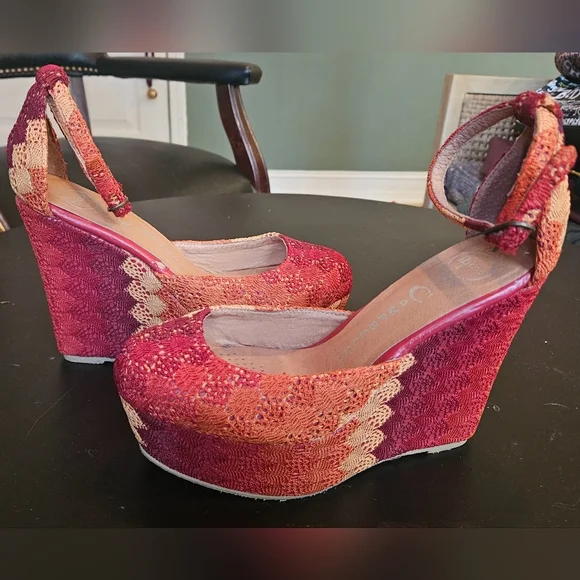 JEFFERY CAMPBELL Crochet/lace wedge platform. Size 9 - Picture 6 of 12